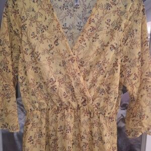 Yellow pattern maxi dress